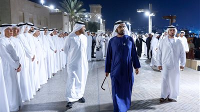 محمد بن راشد يستقبل المهنئين بشهر رمضان في الشندغة