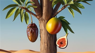 زراعة شجرة في الإمارات تنتج ثلاث أنواع من الفاكهة على جذع واحد