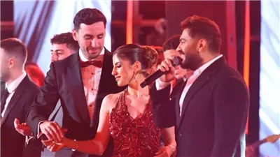 نجوم يحضرون حفل خطوبة ابنة رجل الأعمال باسل سماقية وتامر حسني يشعل الأجواء